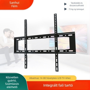 Beépített LCD TV falra szerelhető tartó, vasból készült, mechanikus működtetés, teherbírás 15 kg-ig, falra szerelhető