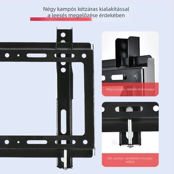 Beépített LCD TV falra szerelhető tartó, vasból készült, mechanikus működtetés, teherbírás 15 kg-ig, falra szerelhető