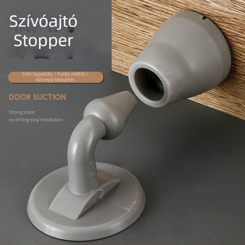 Műanyag ajtó stopper vákuumos típusú, WC-hez, modell 182, padlóra szerelve, kézi működtetés, modern egyszerű stílus