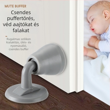 Műanyag ajtó stopper vákuumos típusú, WC-hez, modell 182, padlóra szerelve, kézi működtetés, modern egyszerű stílus