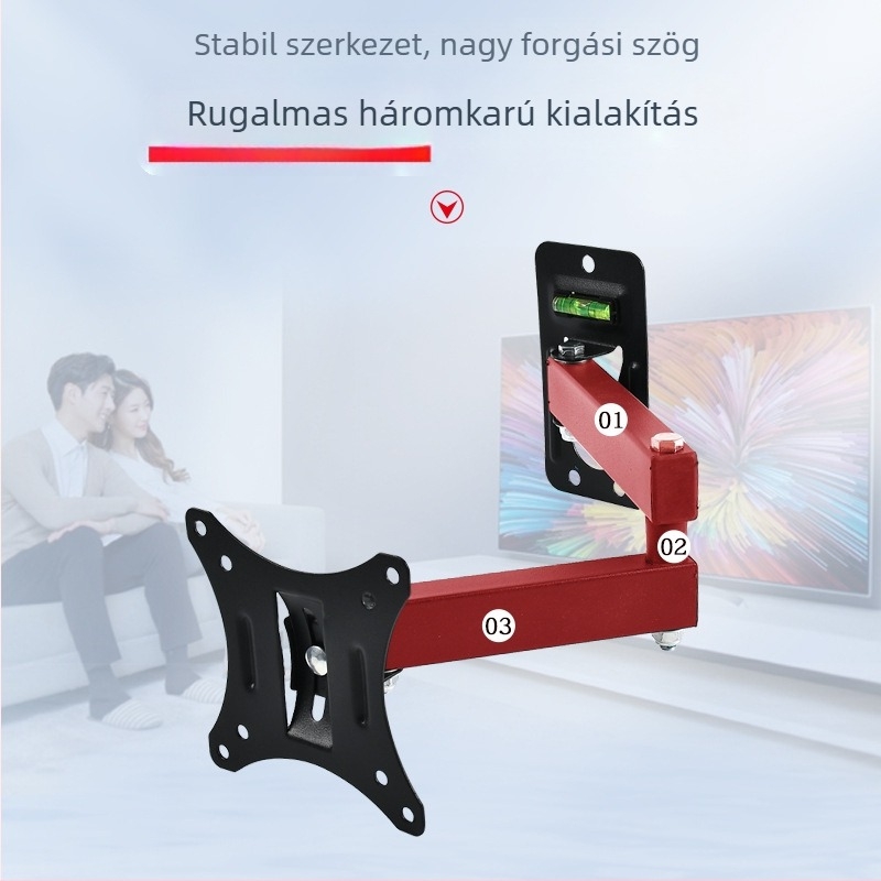 HY210 Teleszkópos, forgó falra szerelhető TV/monitor tartó, 11-15 kg kapacitás