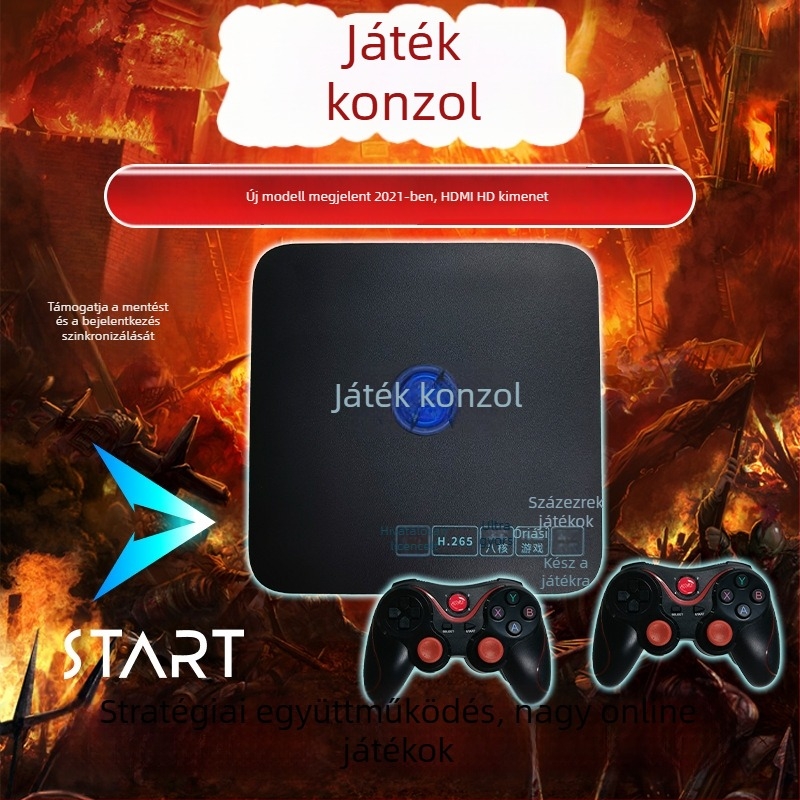 Kettős rendszerű 4K hálózati tévés játék eszköz, vezeték nélküli, két játékos számára