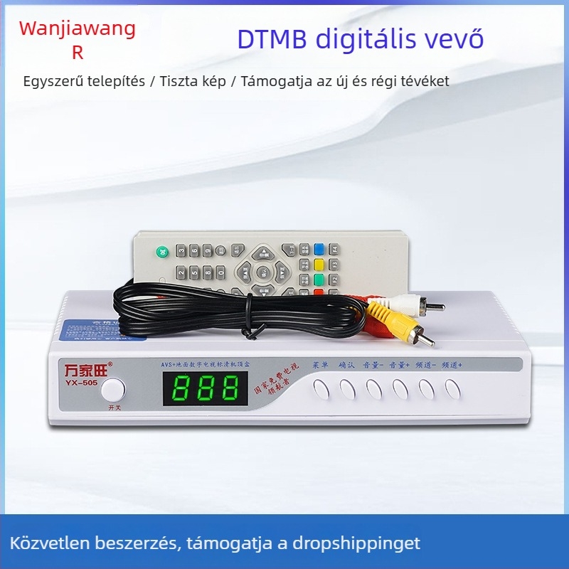 Wanjiawang YX-505 DTMB Vezeték nélküli digitális földfelszíni set-top box otthoni használatra AV interfésszel