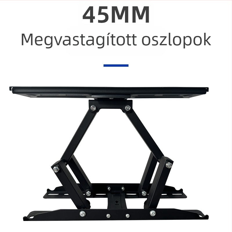 Teleszkópos forgó LCD TV falra szerelhető tartó, univerzálisan megerősített tartó, 32–70 hüvelyk, dupla kar