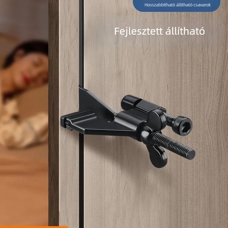 Láncos ajtózáró rozsdamentes acélból, falra szerelhető, modell 1752, kézi működtetés