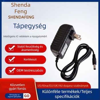 Shengdafeng 12V 2A tápegység LED-szalagokhoz, masszírozóhoz és set-top boxhoz – univerzális digitális eszköz kompatibilitás, tömeg 80 g