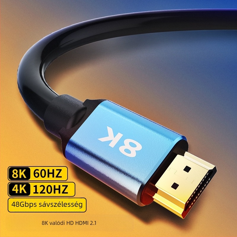 HDMI 2.1 videokábel biztonsági megfigyeléshez, 8K60Hz és 4K120Hz támogatással