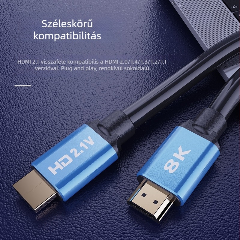 HDMI 2.1 videokábel biztonsági megfigyeléshez, 8K60Hz és 4K120Hz támogatással