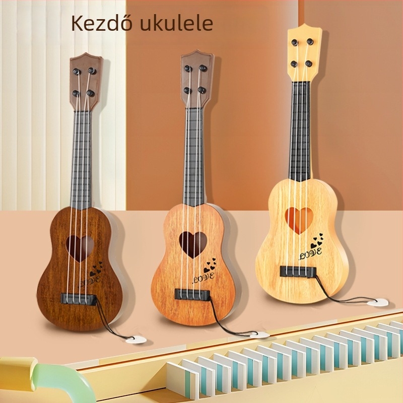 Gyerekeknek szóló gyümölcsös gitár-ukulele - Oktató műanyag játék, 4-6 éveseknek, kategória: gitár/basszus, dobozos csomagolás, interaktív tanulás
