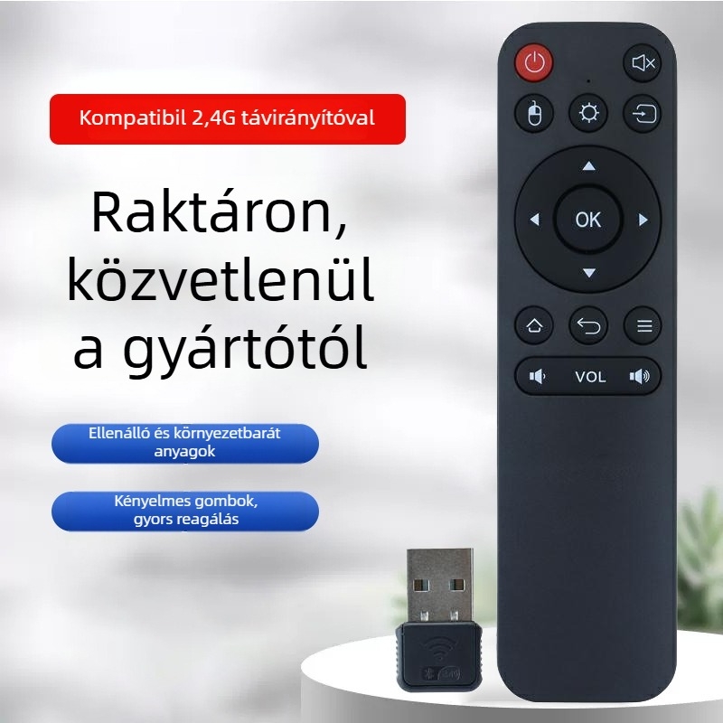 Android univerzális távirányító, 2.4G vezeték nélküli, USB-kompatibilis, kompatibil TV / set-top box / tabletával