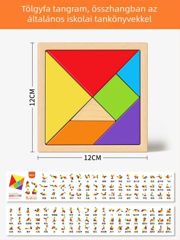 Mágneses tangram puzzle gyerekeknek 4-6 évesek, síkpuzzle, márka Star boat, DIY kompatibilis