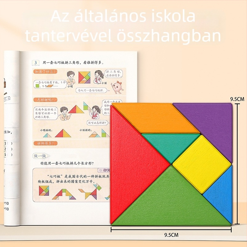 Mágneses tangram puzzle gyerekeknek 4-6 évesek, síkpuzzle, márka Star boat, DIY kompatibilis