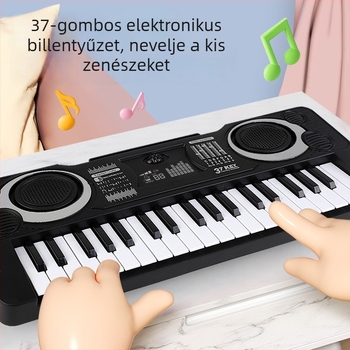 37 billentyűs hordozható gyermek elektronikus billentyűzet, kezdőbarát mini zongora, 4–6 éveseknek