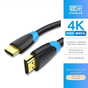 Mindpure HDMI-kábel 4K60Hz, 1,5 m, HDMI 2.0, aranyozott, PC-hez, laptophoz, set-top boxhoz és projektorhoz