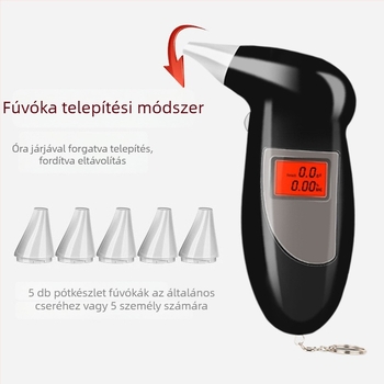 Autóba szerelhető hordozható alkoholszint-mérő, nagy pontosságú digitális kijelzővel, ABS műanyagból, testreszabható beállítások