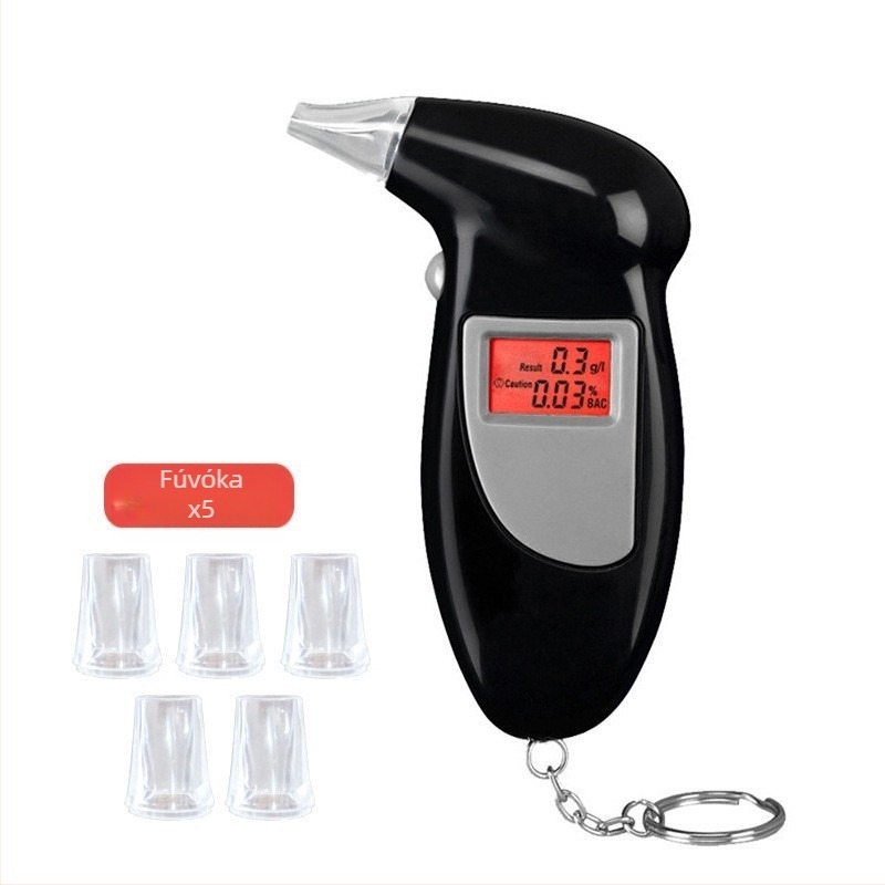 Autóba szerelhető hordozható alkoholszint-mérő, nagy pontosságú digitális kijelzővel, ABS műanyagból, testreszabható beállítások