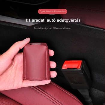 Autóöv csatlakozó védőfedél Nappa bőrből, személyre szabható, logóval nyomtatva