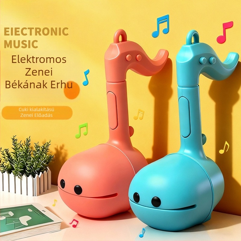 ERHU-hoz ihletett békalárva alakú elektronikus zenés játék gyerekeknek, műanyagból, 4–6 éveseknek, uniszex