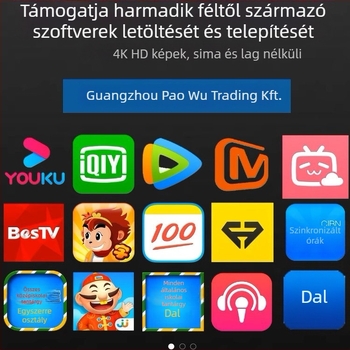 TV‑set‑top doboz Wi‑Fi és HDMI, 1080p felbontás, 128MB RAM, flash memória