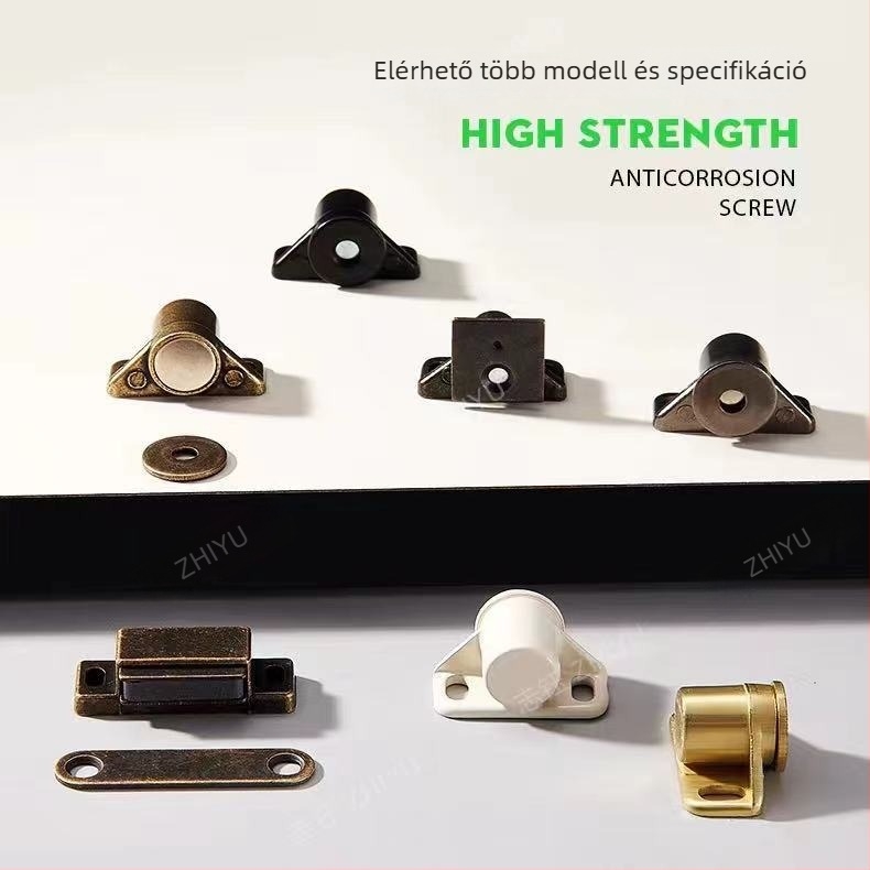 Kerek mágneses szekrényajtó zár, bronz felülettel, modell 0008, gardrób bútorokhoz