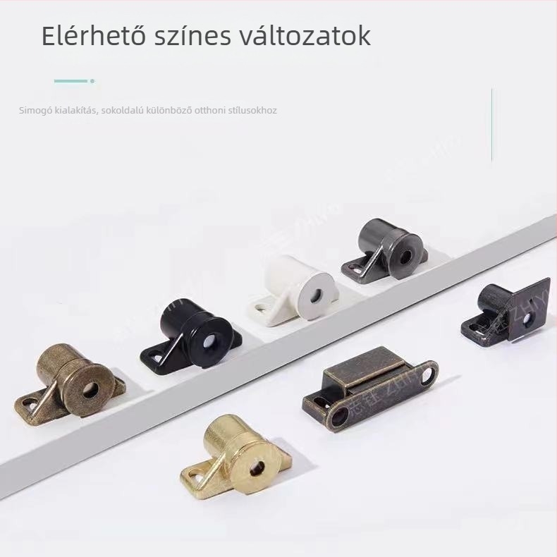 Kerek mágneses szekrényajtó zár, bronz felülettel, modell 0008, gardrób bútorokhoz