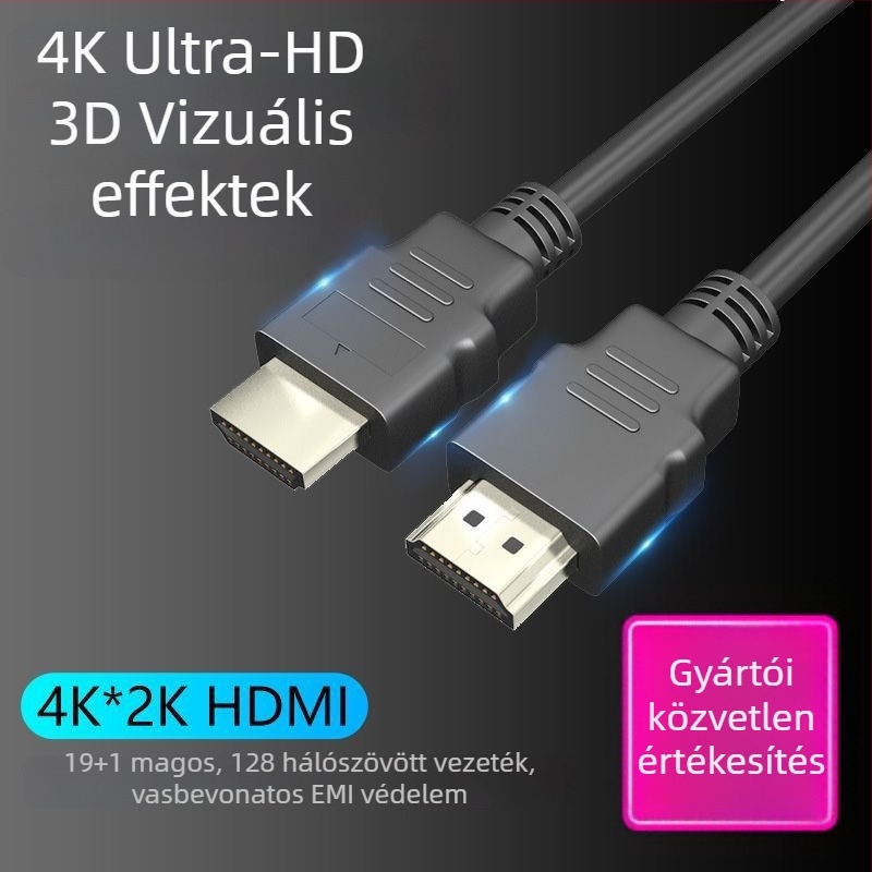 HDMI 2.0 4K kábel TV-hez nikkelezett csatlakozókkal és ötvözetes vezetővel