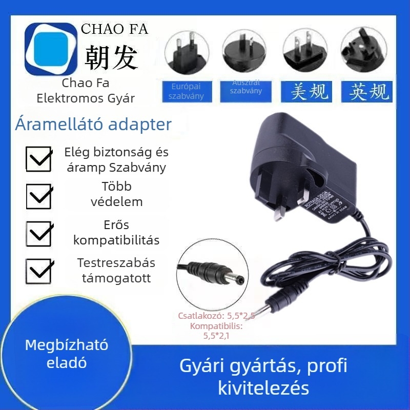 Többfeszültségű tápegység 3V/6V/7V/9V/15V, 0,5A/1A/1,5A; bemenet 100-240V; alkalmas késélezítőhöz, felső doboz motorhoz és hangrendszerhez