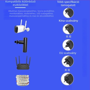 Többkimenetű kapcsolóüzemű tápegység 12V/2A, 5V/2A és 9V/2A kimenetekkel masszírozókhoz, set-top boxokhoz és LED világításhoz