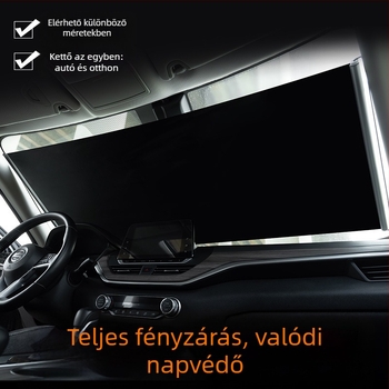 Személyautó napellenző az első szélvédőhöz, teleszkópos telepítés, vászon anyag, kiterjesztett változat, üzleti stílus