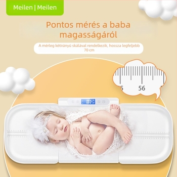 Elektronikus baba súly- és magasságmérő, otthoni használatra, újszülöttek számára