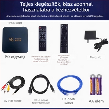 Androidos 4K Set-top box Bluetooth, Wi-Fi, 8 GB tárhely