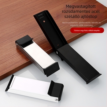 Rozsdamentes acél ajtóstop, rejtett típus, modell Hds flip door stop, doboz szerkezet, Ct-03 láncos telepítés, kézi működtetés