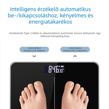 Nagy pontosságú üvegszál testtömeg-mérő, otthoni elektronikus mérleg, vékony kivitel