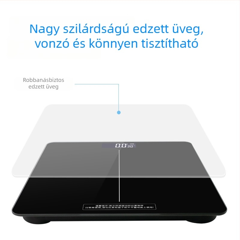 Nagy pontosságú üvegszál testtömeg-mérő, otthoni elektronikus mérleg, vékony kivitel