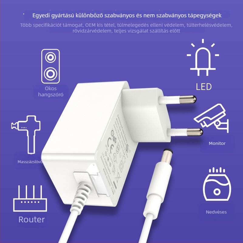 Digitális képkerethez való tápegység – kimenetek: 12V 1.5A, 9V 2A, 5V 3A; bemenet 100–240V; CE tanúsítvány; modell XSD-1201500DEUD