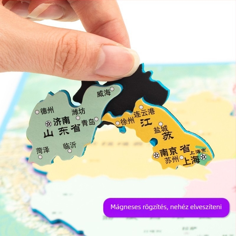 Deli mágneses világtérkép puzzle – sík puzzle 4–6 éves gyerekeknek