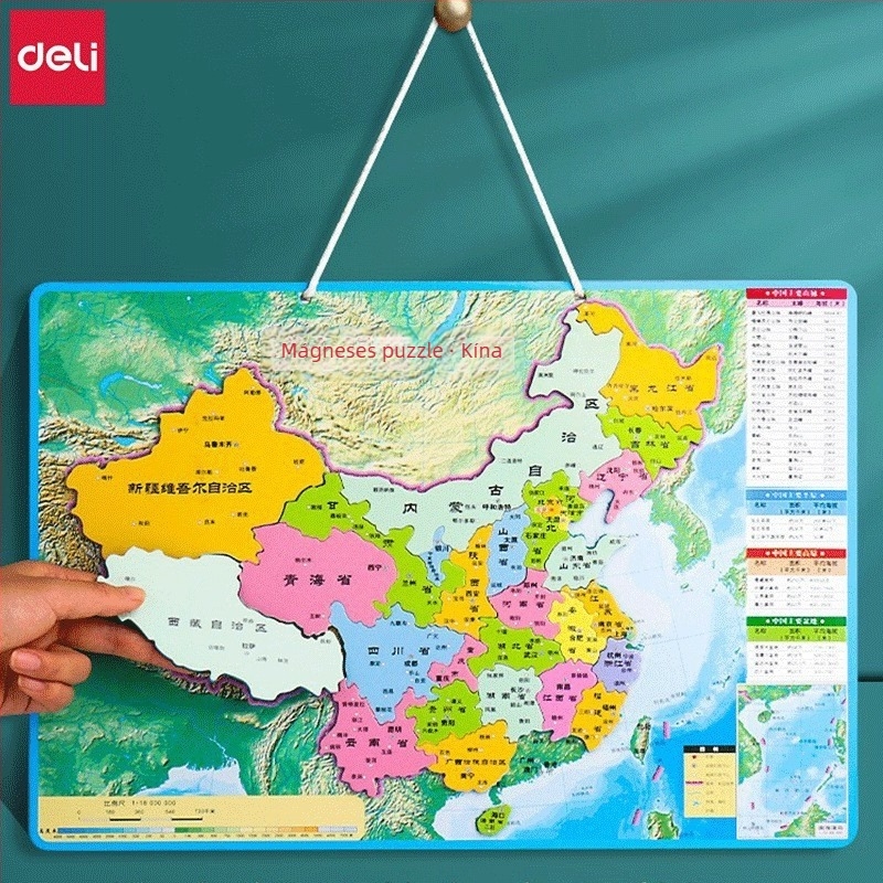 Deli mágneses világtérkép puzzle – sík puzzle 4–6 éves gyerekeknek