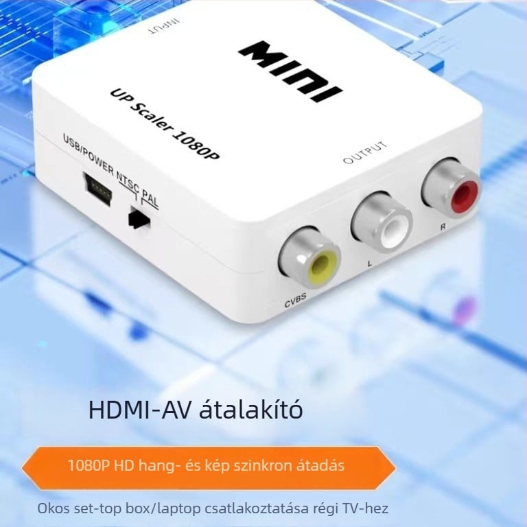 HDMI–VGA adapter – plug-and-play, 0,3 m kábel, tápegység a csomagban