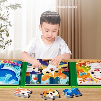 Mágneses lapos puzzle gyerekeknek 4–6 éveseknek, anyag: papír, DIY (Anyag: Papír; Korosztály: 4–6 év; DIY: Igen)