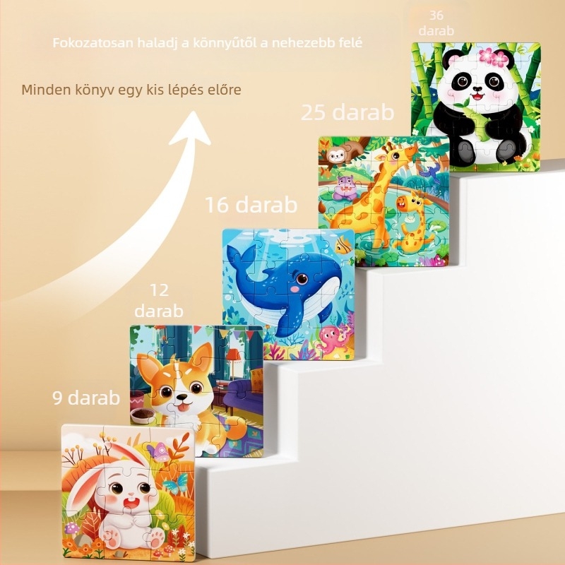 Mágneses lapos puzzle gyerekeknek 4–6 éveseknek, anyag: papír, DIY (Anyag: Papír; Korosztály: 4–6 év; DIY: Igen)