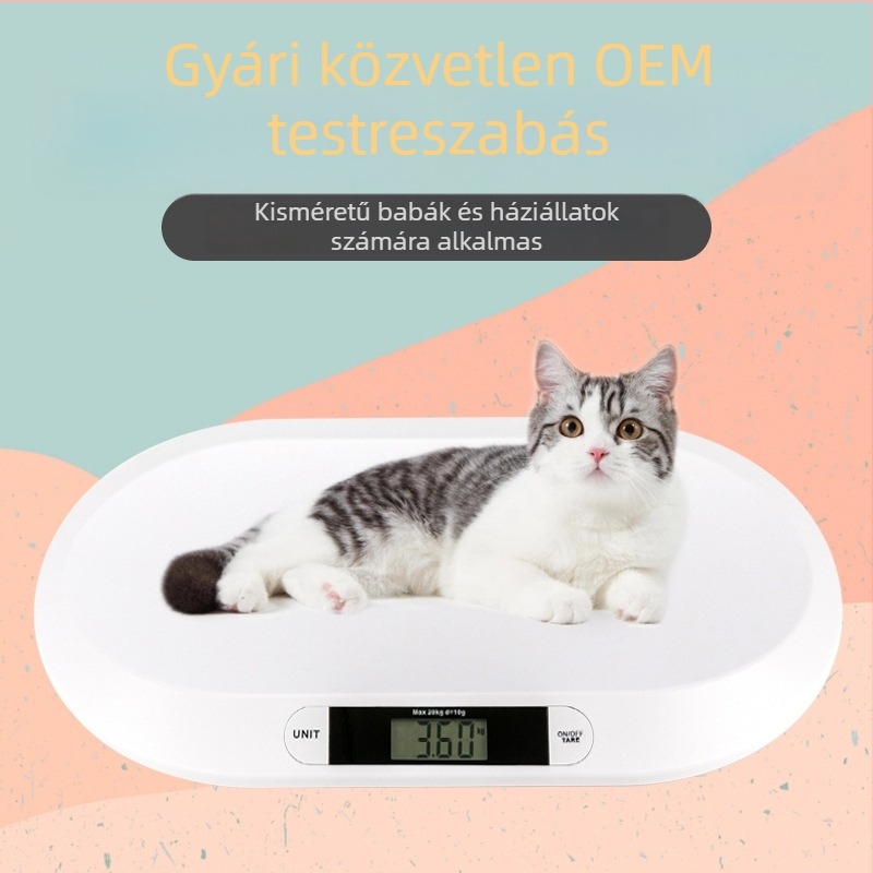 CHANGXIE Baba mérleg B1, 10 g pontosságú elektronikus mérleg, 20 kg max terhelés, platformos mérleg, 3 AAA elemmel működik