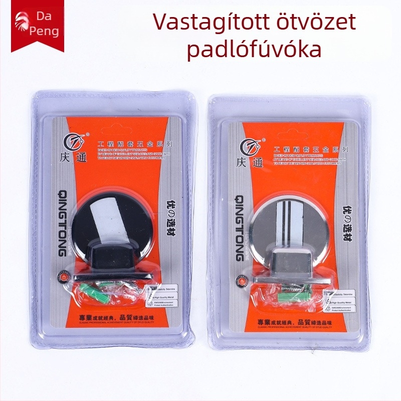 Padlóba szerelt mágneses ajtóstop, cinkötvözetből, modell Alloy floor absorber, kézi működtetés, szabványos kivitel