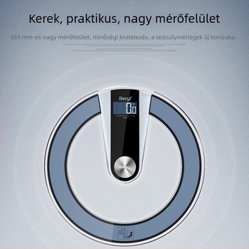 Kerek üvegből készült digitális mérleg, háztartási használatra, 180 kg teherbírás