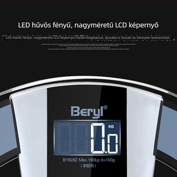 Kerek üvegből készült digitális mérleg, háztartási használatra, 180 kg teherbírás