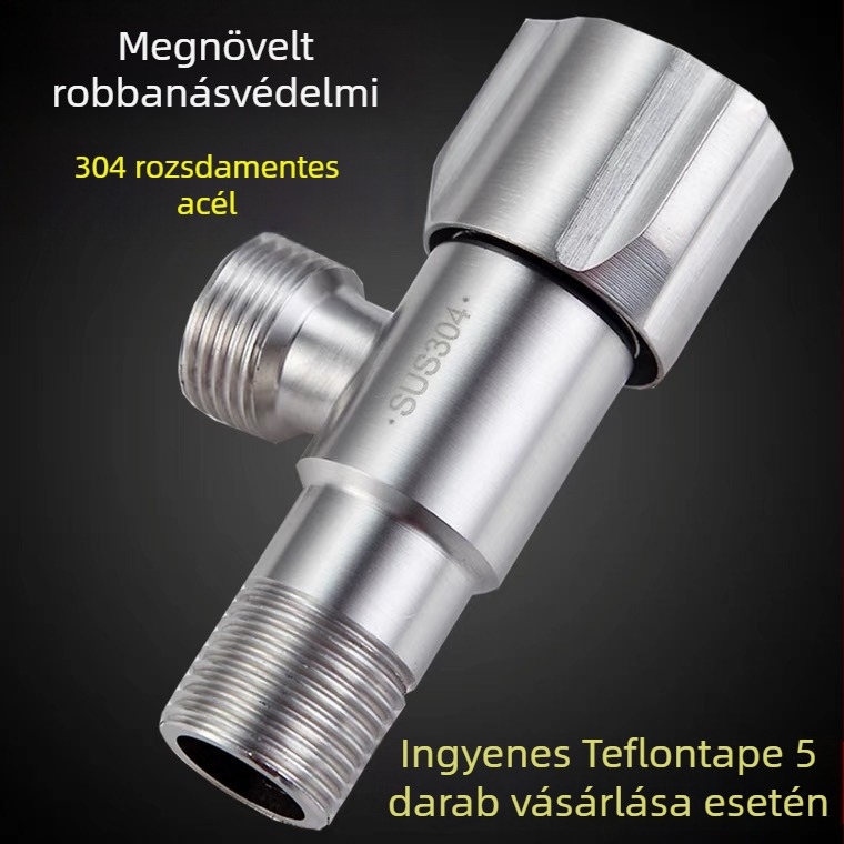 304 rozsdamentes acél szögletes csapja meleg és hideg vízhez, kézi szerelés, 1.0 MPa, belső Ø100