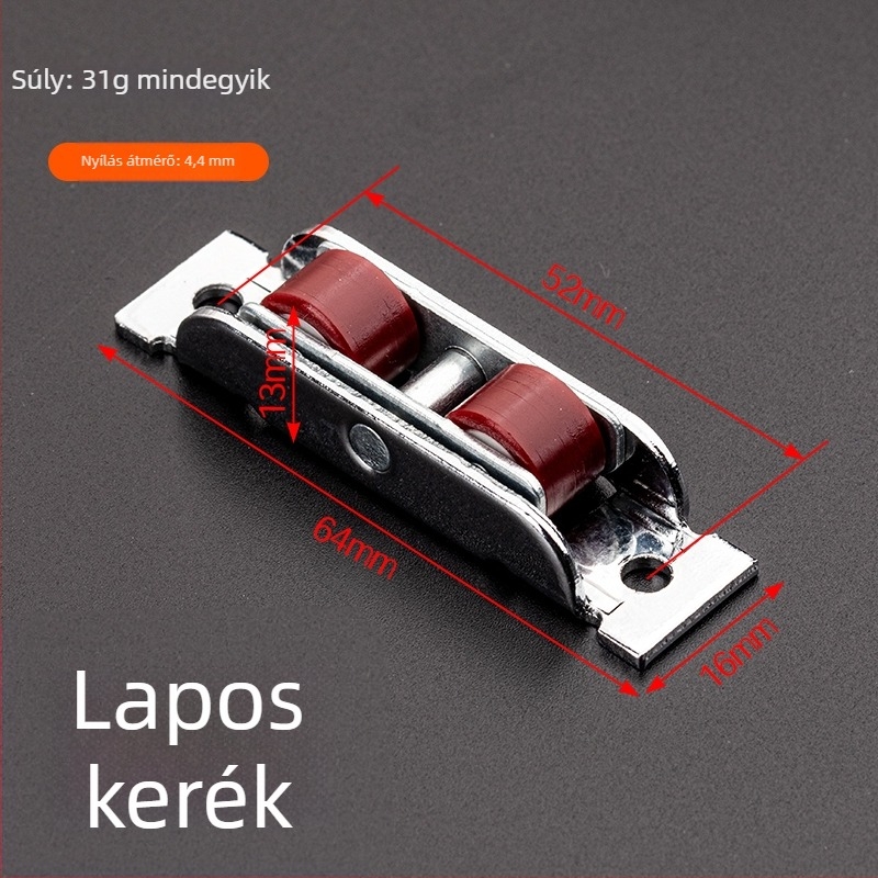 Ajtó- és ablakgörgők, modell 8088, nylon görgők, 4 darabos készlet