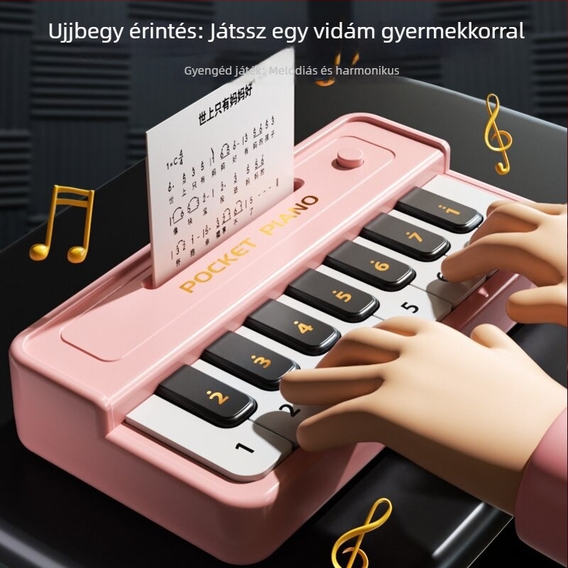 Kezdőknek szóló elektronikus billentyűzet – hordozható MIDI hangszerelés, műanyag, 4–6 éveseknek