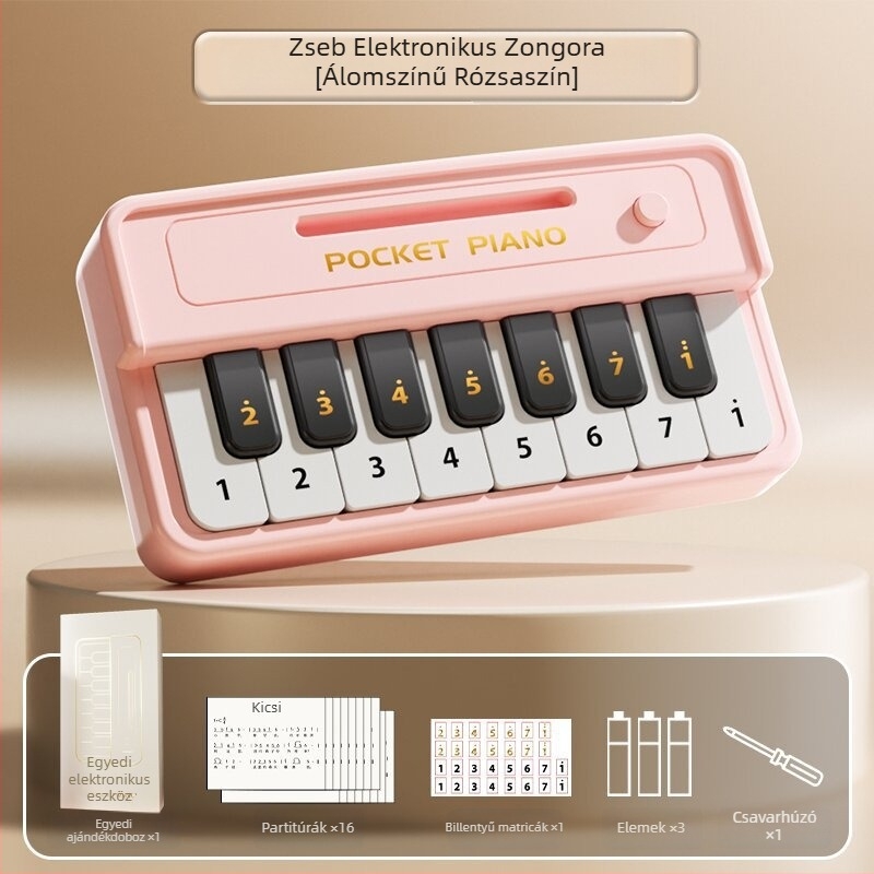 Kezdőknek szóló elektronikus billentyűzet – hordozható MIDI hangszerelés, műanyag, 4–6 éveseknek
