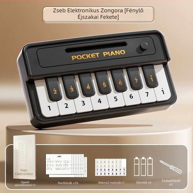 Kezdőknek szóló elektronikus billentyűzet – hordozható MIDI hangszerelés, műanyag, 4–6 éveseknek