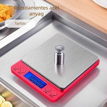 Digitális konyhai mérleg, 5 kg kapacitás, kompakt otthoni élelmiszer-mérleg